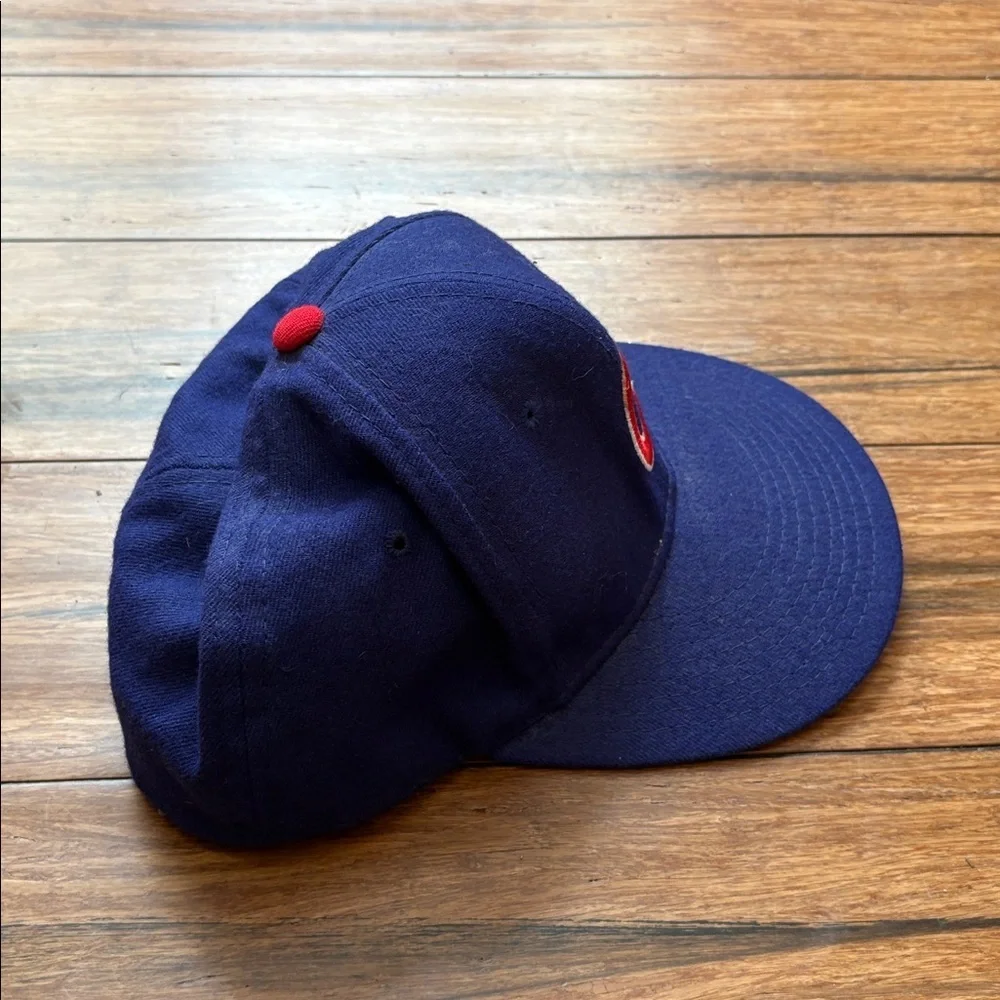 Vintage Chicago Cubs New Era Fitted Hat 7 1/4 Diamond Authentic Wool MLB